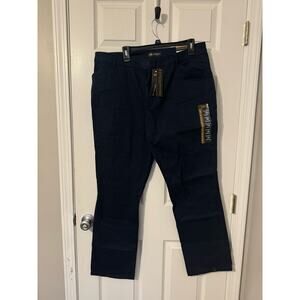 NWT Lee Effortless Wash & Wear Straight Leg Navy Blue Pants Sz: 18 medium